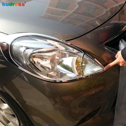 For Nissan Versa Sedan 2012 2013 2014 Bright ABS chrome Head Light Lamp Trim Front Headlight Cover Lamp Hood Protection 2PCS