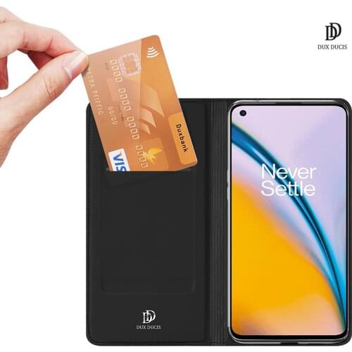 For OnePlus Nord 2 5G Case DUX DUCIS Skin Pro Series Flip Cover Luxury Leather Wallet Case Full Good Protection Steady Stand