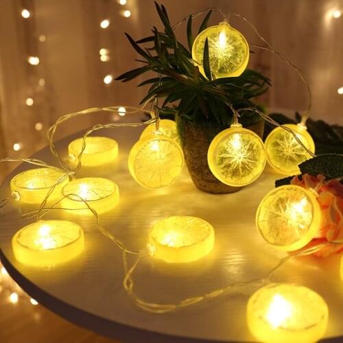 Lemon Slices String Lights Christmas Home Decoration Garland USB LED Light String 10-80 LEDs Fairy Lights for Wedding Decor