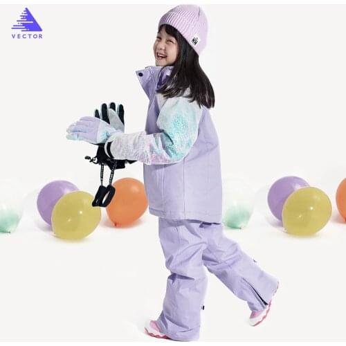 VECTOR Professional Childrens Ski Jacket Pants Warm Waterproof Boys Girls Outdoor Skiing Snowboarding WinterKids