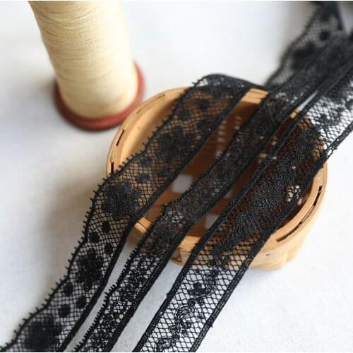 3 Meters/lot Black Pierced Lace Applique Trim Ribbon Exquisite Lace Fabric DIY Sewing Garment Decoration Accessories Supplies