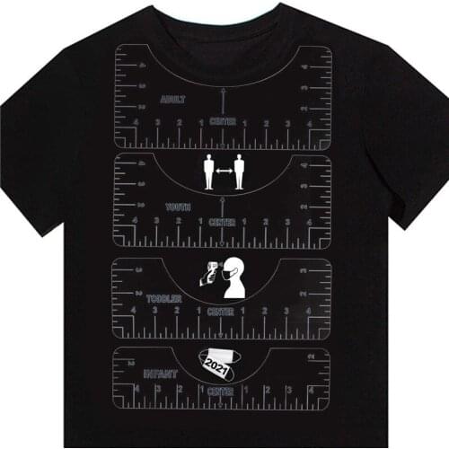 T-Shirt Neck Size Alignment Ruler 4 Pieces Set Sewing Tools Ruler For Guiding Drawing Template Sewing Accessories