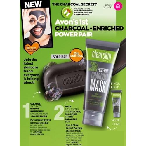 Charcoal Skin Care Mask + Charcoal Soap Double Set Skin Refreshing Skin Purifying Magnet Effect