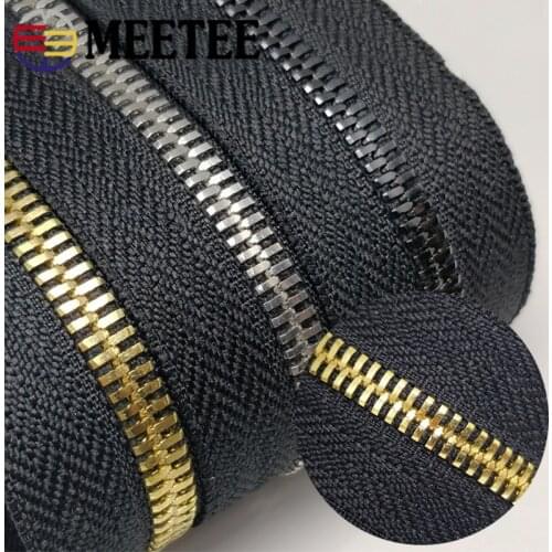 Meetee 5# 2meters Metal Zipper Without Slider Double Pull Garment Luggage DIY Zip Sewing Crafts Clothing Bags Accessories ZA201