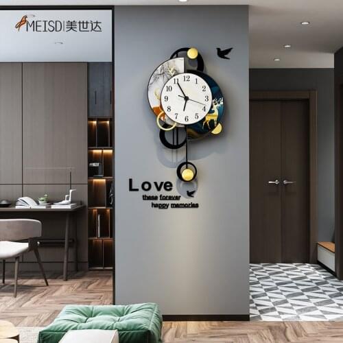 MEISD Modern Design Wall Clock Creative Quartz Silent Watch Pendulum Home Decoration Living Room Horloge Wall Art Free Shipping
