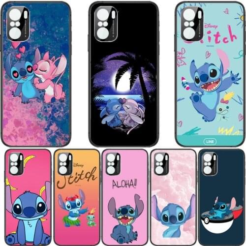 Cute Lovely Stitch Phone Case For xiaomi redmi POCO F1 F2 F3 X3 Pro M3 9C 10T Lite NFC Anime Black Cover Silicone Back Prett mi
