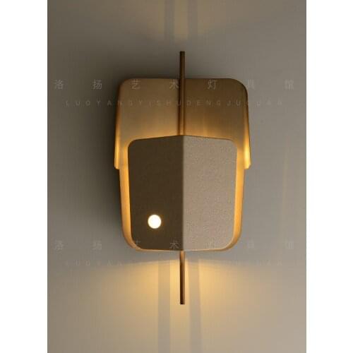 Postmodern art living room wall lamp Oriental luxury lobby villa hotel aisle model room wall lamp