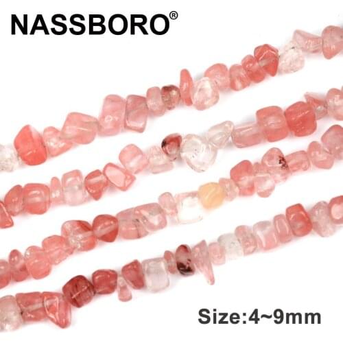 Irregular Shape 4~9MM Loose Spacer Small Beads Watermelon Crystal Natural Stone Beads For Jewelry Making DIY Accessories