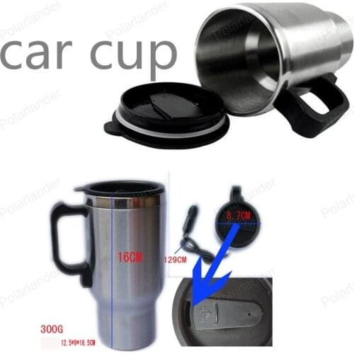 2016 New product 12V 450 ml Car HeatingStainless Steel Cup Travel Trip Coffee Tea Heated Mug Motor Hot Water Free Shipping