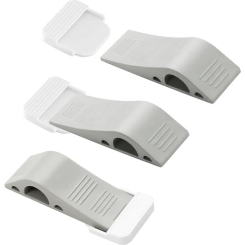 ORIA 3/6PCS Wedge Rubber Door Stopper Free Bonus Holders Non-slip Door Stopper Works for All Floor Surfaces Home Decoration