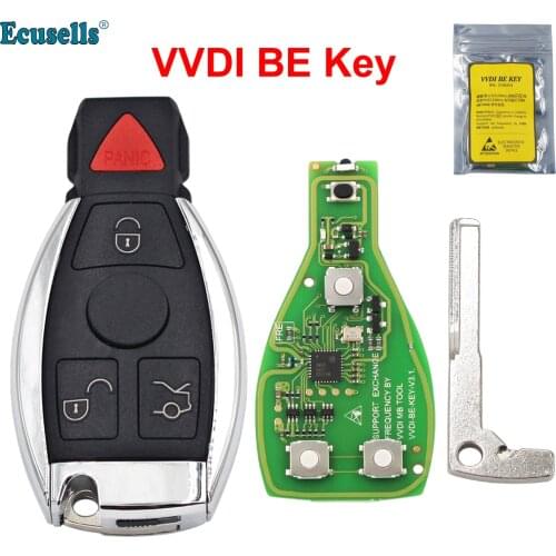 Original XHORSE VVDI BE Key Pro V1.5 PCB 4B Smart Remote Key Shell with Chip&Logo 315/433mhz for Mercedes-Benz Improved Version