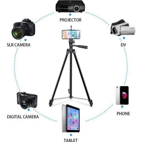 Protable Camera Tripod Stand with Rocker Arm for Canon Nikon Sony DSLR Camera Camcorde tripod For Phone Camera