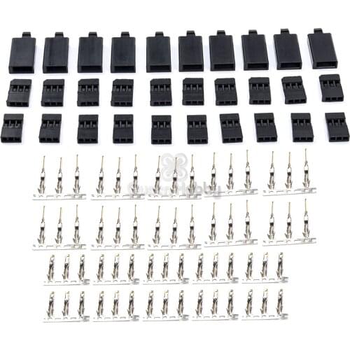 10 Sets Servo Receiver Connector Plug with Lock Version Male / Female Gold Plated terminals Crimp Pin Kit for RC Model Part