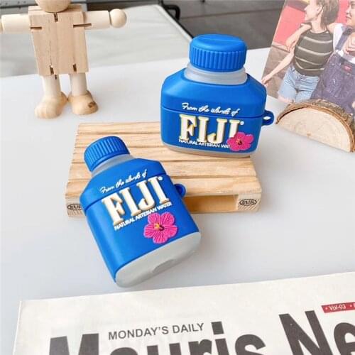 Solid Silicone 3D FIJI Water Bottle Protection Headphone Cover For Apple Bluetooth Headset Airpods 1 2 Pro Earphone Cases Funda