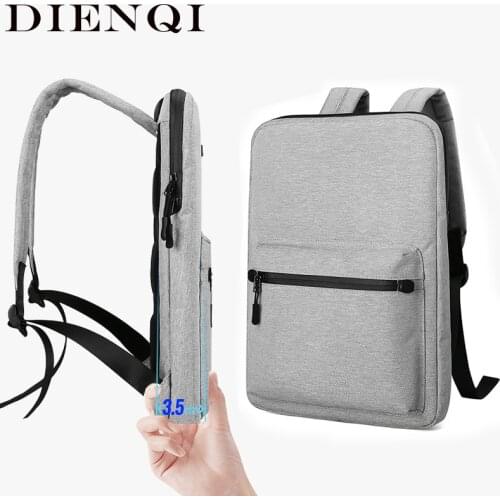 DIENQI New Ultra-thin Laptop Backpack For 14" 15.6" Laptop Man Bag Multi-use Women Men Work Bag Waterproof Thin Computer Backbag