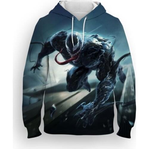 Venom 3D Printed Spring Autumn Streetwear Children Hooded Sweatshirts Oversized Mens Clothing Casual Male Pullover