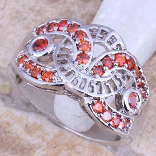Impressive Red Garnet Silver Plated Womens Ring Size 6 / 7 / 8 / 9 R1305