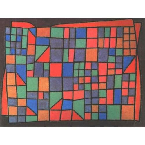 High quality Oil painting Canvas Reproductions Glass Facade (1940) by Paul Klee Painting hand painted