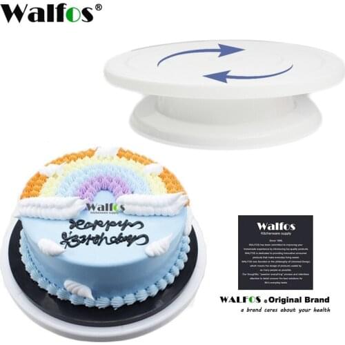 WALFOS DIY Cake Turntable Baking Silicone Mold Plate Rotating Round Decorating Tool Rotary Table Pastry Supplies Cake Stand Tool