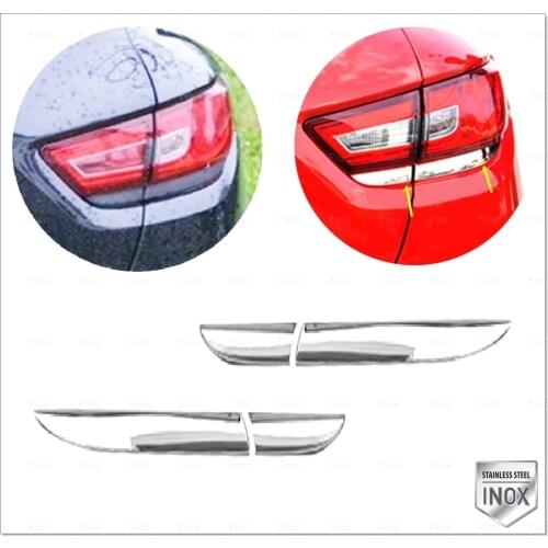 Renault - Rear Left Right Tail Light Bottom Cover Stainless Steel Chrome Accessories Clio IV 4 HB 5 Door 2012-2018