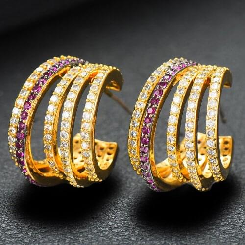 GODKI Jimbora New Trendy Fashion Design Lines Charms Earrings For Women Bride Wedding Luxury Romantic Earrings Jewelry 2020