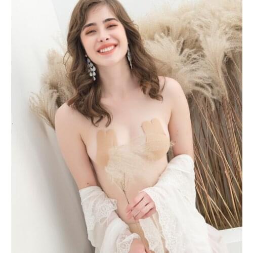 Women Self Adhesive Strapless Bandage Stick Gel Silicone Push Up Invisible Bra
