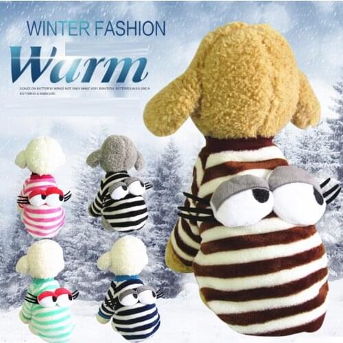 Winter Warm Teddy Pet Clothes for Small Dogs Cats Soft Fleece Cat Dog Coat Jacket Big Eye Puppy Clothing Outfits Pug Costume
