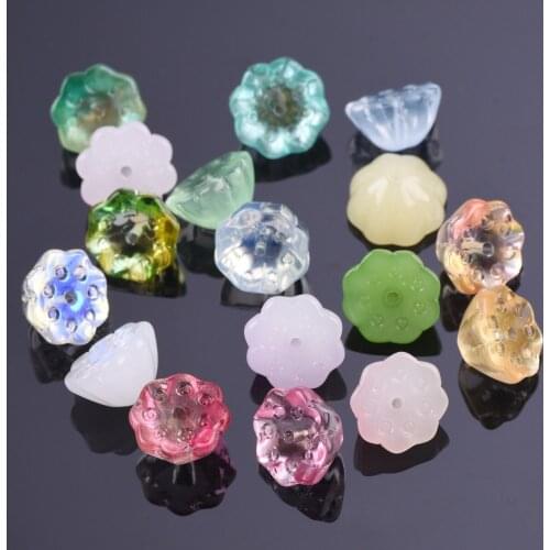 10pcs 10mm Lotus Seedpod Shape Crystal Lampwork Glass Loose Crafts Beads Lot For Jewelry Making Findings DIY