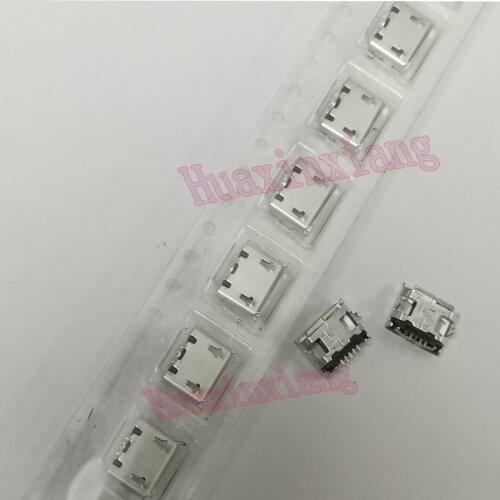 100PCS/Lot Micro USB Female Jack/Socket Connector With horn mouth SMT 5PIN 5P