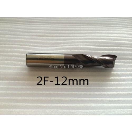 2PCS 2Flutes 12mm CNC Milling Cutter Lathe Tool, Hard alloy cutter,Tungsten Carbide End Mill ,cutting hardeness 55-58