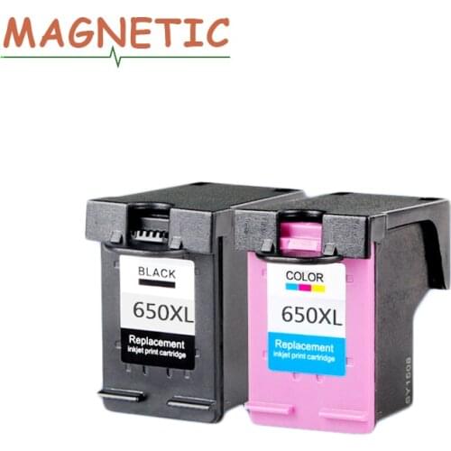 2Pcs 650xl For HP Deskjet 1015 1515 2515 2545 2645 3515 4645 Printer Magnetic Compatible Ink Cartridge for HP650 650 ink
