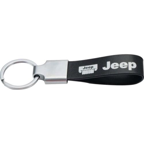 3D Metal leather Car Styling Emblem Keychain Key Chain Rings For Jeep Ranegade Patriot Wrangler JK Grand Cherokee XJ Compass