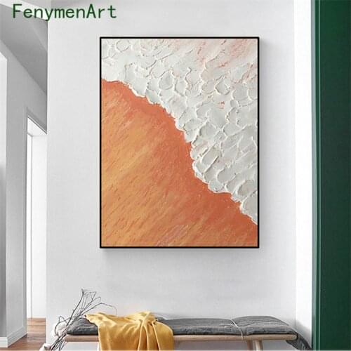 Abstract Orange White Minimalist Canvas Paintings Modern Living Room Home Decor Modern Wall Art Pictures Nordic Posters HD Print
