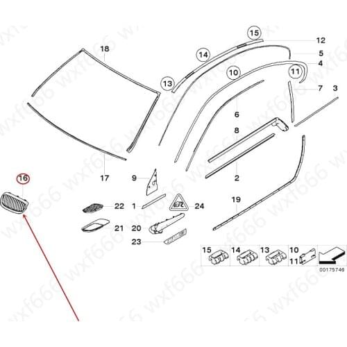Car Intake grille E92b mwE93 Front bumper wind net Front bumper ventilation grille Forward air outlet Front bumper plating port