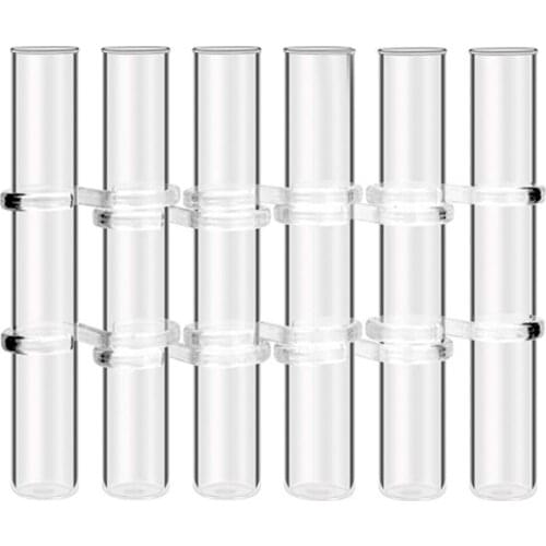 Flower Holder Wooden Stand Glass Terrarium 6pcs DIY Round Vase Decor For Hydroponics Plants Home Garden Pot