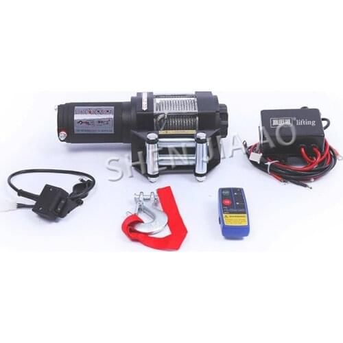 Self-rescue electric winch 2000 lbs 12 volt electric winch off-road vehicle electric winch hoist factory direct sales