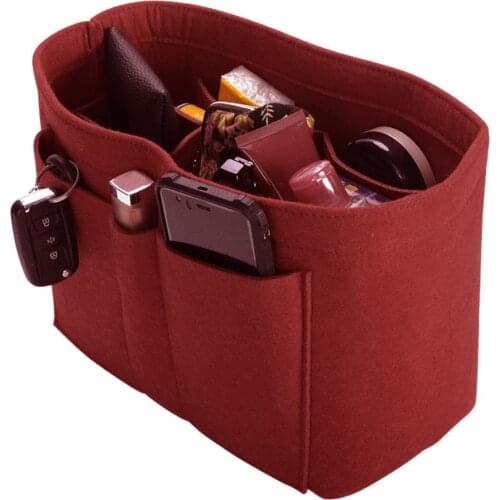 Felt Makeup Bag Organizer Insert Bag Handbag Organizer Insert Multi-functional Travel Cosmetic Bag Girl Toiletry Storage Bags