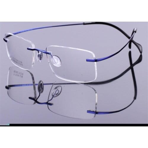 Titanium Prescription Glasses Men Women ultra light Man Rimless Spectacles Optic Eyewear multifocal progressive Woman