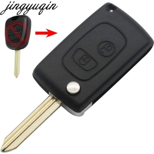 Jingyuqin 10pcs/lot Modified Flip Remote Key Shell For Citroen Xsara Picasso Berlingo 2 Button Folding Fob Case Cover
