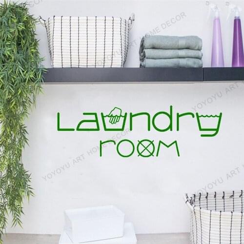 Adhesive Decor Laundry Room Washing Bathroom Stickers Laundry Symbols Signs Vinyl Wall Decal Cheap Sale Waterproof Murals rb532