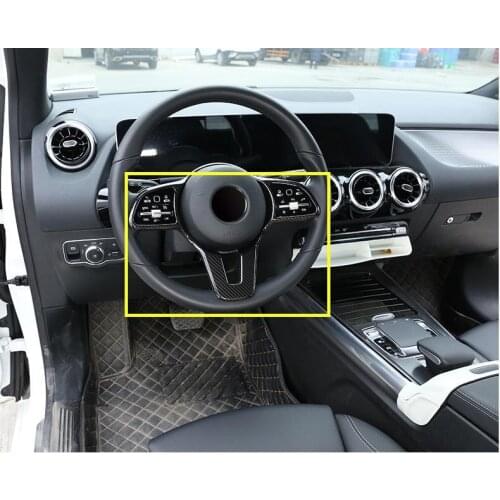 Carbon fibre Car Steering Wheel Control Switch Button Trim Frame Interior Accessories For Mercedes-Benz GLA GLC GLB 2019 2020