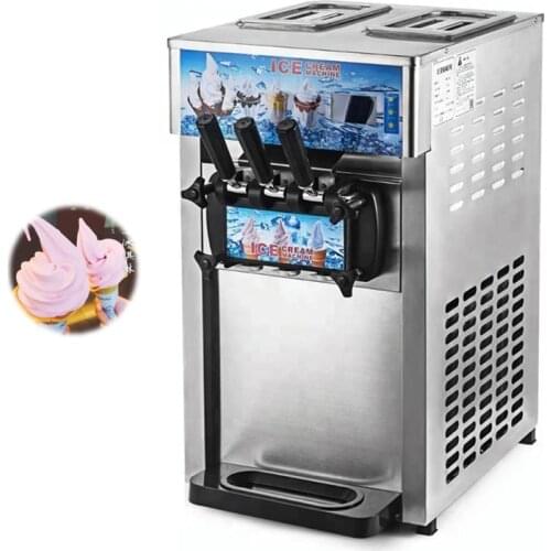 Commercial Soft Ice Cream Machine 3 Flavors Ice Cream Makers Desktop Ice Cream Vending Machine 1200W