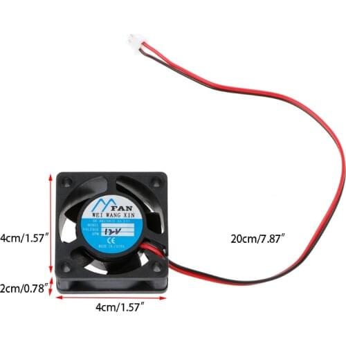 40mm×40mm×20mm DC 12V 2-Pin 5 Blade Cooler Brushless Mini Cooling Fan 4020
