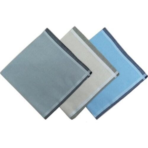 12PCS 43 * 43CM Cotton Mens Handkerchief Light Color Fresh Handkerchief Texture Square