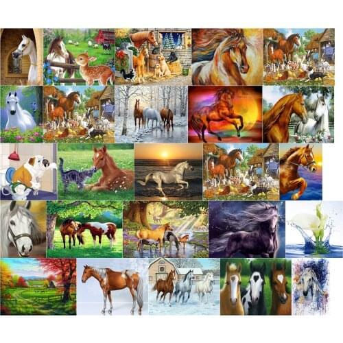 R27075 Horse Snow cross stitch kit people 18ct 14ct 11ct count print canvas stitches embroidery DIY handmade needlework