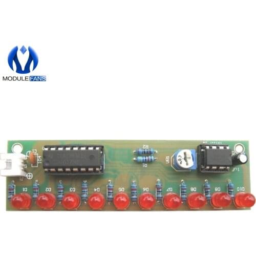 NE555 + CD4017 Practice Learing Kits LED Flashing Lights Module For Arduino Clock Generation Circuit PCB Board Electronic Suite