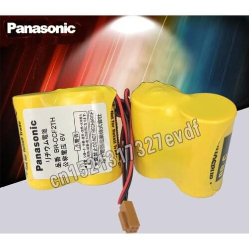 Panasonic Original 2pcs/lot BR-CCF2TH Battery with w/2P plug 6V 5000mah PLC FANUC Lithium Batteries