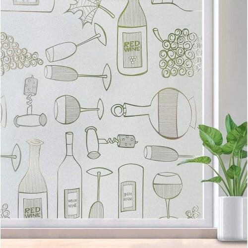 BUNPIG Privacy Window Film Self-Adhesive Vinyl Frosted Stained Glass Sticker Static Cling Decals Anti UV Insulation Window Tint