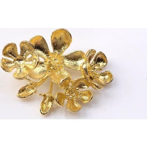10Pcs 19*26mm Copper Flower Charms Blank Setting DIY Findings Hair Accessories Charms Handmade Jewelry Making