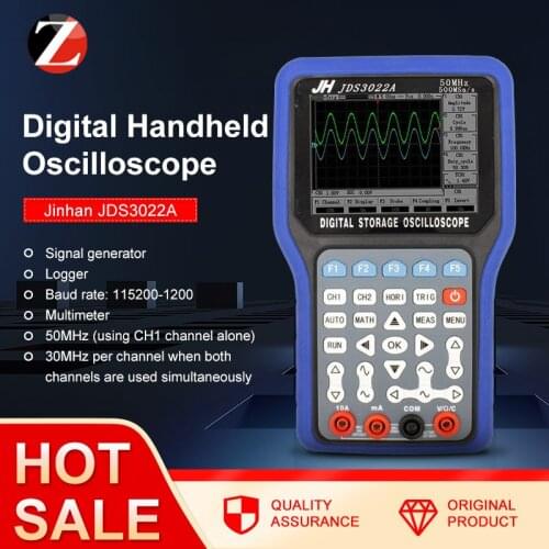 Handheld Digital Storage Oscilloscope JinHan 2 channels JDS3022A Digital Multimete (50Hz-60MHz)Double Channel 250MSa/s